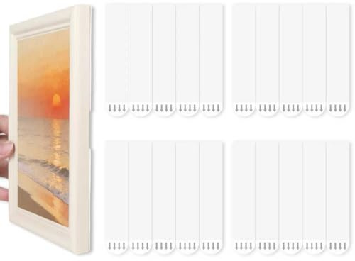 LKbeuuu 20-Pack Picture Hanging Strips, No Tools Wall Hanging Strips for Posters, Damage-Free Hanging Picture Hangers, Damage-Free Removal