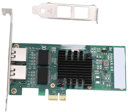 Garsent Tarjeta de Red Gigabit PCI Express, 2 Puertos RJ45 10/100/1000Mbps con Controlador 82575, para Servidor W 11 10 8.1 7 y W