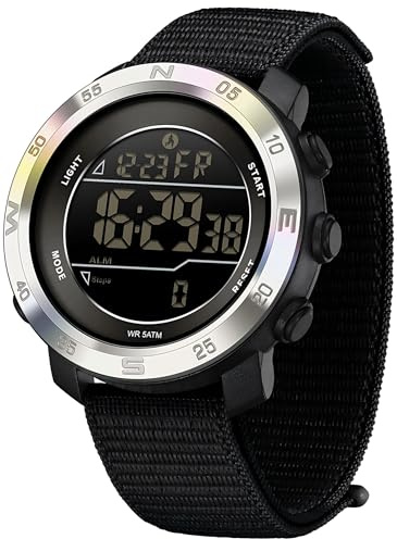 Schrittzähler Uhr für Männer Damen Ohne App und Handy Fitnessuhr mit Kalorienzähler Timer Doppelzeit Stoppuhr Militär Sportuhr Digital 5ATM Wasserdicht Laufuhr
