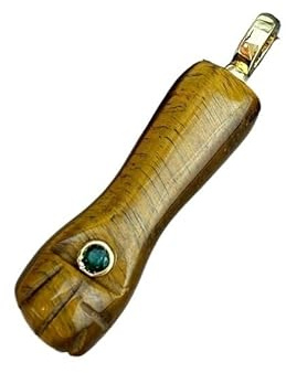 Collar de cola de pez vintage de cristal natural con colgante de hoja rosa - Joyería única de mineral de hierro for mujeres(Color86)