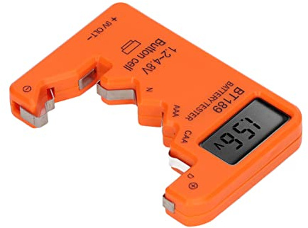 Yinhing Comprobador de Batería con Pantalla Digital, Probador de Batería para Celdas C AA AAA D N 9V 6F22, Fácil de Llevar, Probador de Capacidad de Preciso (ORANGE)