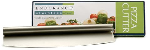 RSVP International Endurance® Rocker Style Stainless Steel Pizza Cutter, 14 | Sharp & Versatile Cutter | Chop & Slice Cakes & Pizzas with Ease | Dishwasher Safe