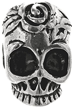 Kiss of Leather Bartperle Haarperle Totenkopf aus Edelstahl 6mm Innendurchmesser 1435