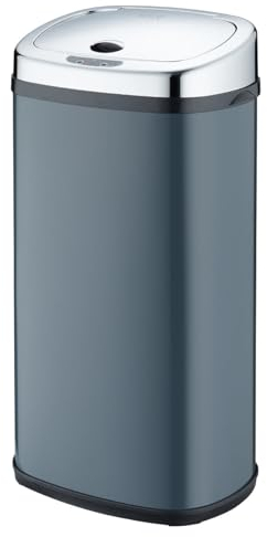 KITCHEN MOVE Largo Pattumiera automatica da cucina, 42 l, in acciaio inox, con reggiatura, grigio opaco