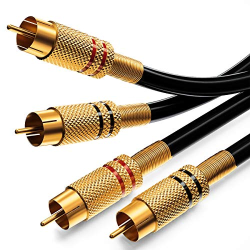 deleyCON 2,5m Audio Cinch Kabel 2x Cinch Stecker auf 2x Cinch Stecker Audio HiFi Kabel vergoldete Vollmetall RCA Cinch-Stecker Receiver Heimkino Spielekonsole
