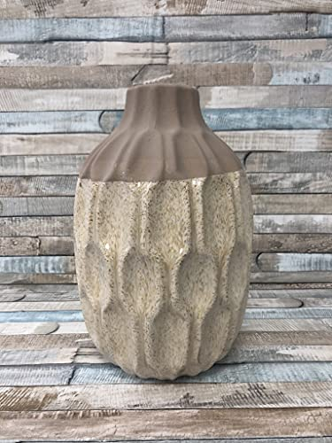 Boltze 1020189 Malia Vase Weiss beige 25 cm (1 Stück)