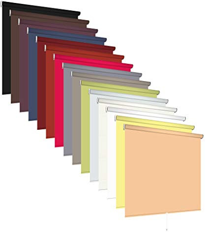 Springrollo Fensterrollo ohne & mit Bohren B62 x H180 cm Stoff Blattgrün lichtdurchlässig Blickdicht, Klemmfix Schnapprollo Mittelzugrollo Klemmrollo Tageslichtrollo Sonnenschutz für Fenster