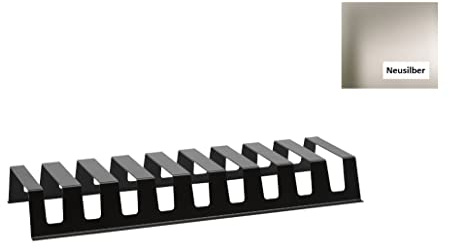 Wesco Rack System Smart Tellerhalter 60 aus pulverbeschichtetem Aluminium, flexibel erweiterbar, in der Farbe: Neusilber, Maße: 558 x 207 x 68 mm