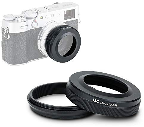 JJC Objektivblende mit Adapterring für Fuji X100VI X100V X100T, schwarz | Ersetzt Fuji LH-X100+AR-X100|Schirmt Streulicht|Anti-Reflex Matt|Geeignet für 49mm Filter & Kappen|Schützt Objektiv