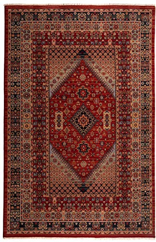 Theko | Teppich Saharna aus 100% Schurwolle, maschinell gewebt, Oeko-Tex, aus Neuseeland | Rot | 80x150cm