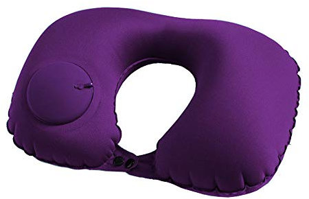 GENERY VariousHK Reisekissen Aufblasbares Luftkissen Nackenkissen Camping Kopfkissen Kompakte Tragbare U-förmiges Kopfstützenkissen für Camping, Reise,Outdoor,Büro und Haus Nackenkissen (Purple)