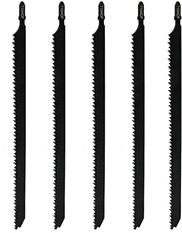 EMSea 5 Stück T1044D 250 mm Stichsägeblätter mit T-Schaft, saubere und schnelle Schnitte von Holz für dickes Bauholz, OSB-Platten