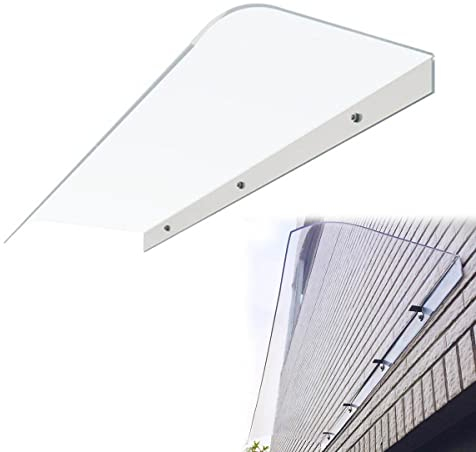 Window Awning Door Canopy, Polycarbonate Rain Cover, Outdoor Front Door Patio Canopy, UV Rain Snow Sunlight Protection, Transparent Sheet Sun Shade Shelter