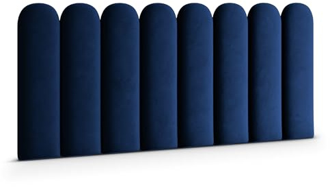 Muralo - Cuscino da parete in velluto, per camera da letto, soggiorno, letto, lettino, testiera lombare, moderno di lusso, imbottito Magic Velvet (blu scuro, 30 cm x 100 cm)