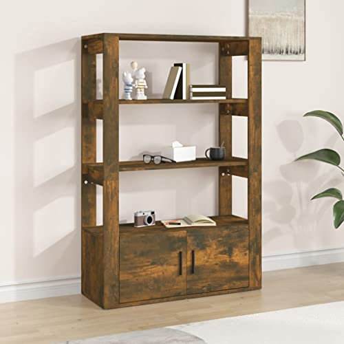 LIANGDONFC kommode mit schubladen、kommode mit schubladenSideboard Räuchereiche 80x30x119,5 cm HolzwerkstoffGeeignet für Foyer, Küche