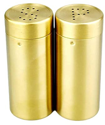 ABBNIA Candy Dish 2pcs/ A Set Gold SP Stainless Steel Spice Jar Condiment Set Seasoning Bottles Set Salt Pepper Shakers Spice Cruet Sets Can