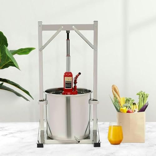 Extracteur de Miel Manuel Pressoir manuel 22L Presse à vin de fruits Presse à cidre en acier inoxydable avec vérin hydraulique pour la fabrication de jus de pomme/vin/carotte/orange/baies/lé