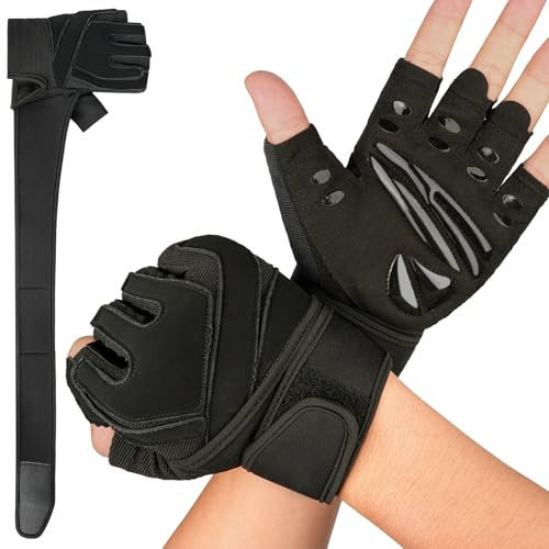 NEUTYPECHIC Sporthandschuhe Damen L Größe, Handschuhe Sport Herren mit Handgelenkband, Belüftete Gym Handschuhe Damen, Trainingshandschuhe Herren Kraftsport für Krafttraining, Radfahren, Gewichtheben