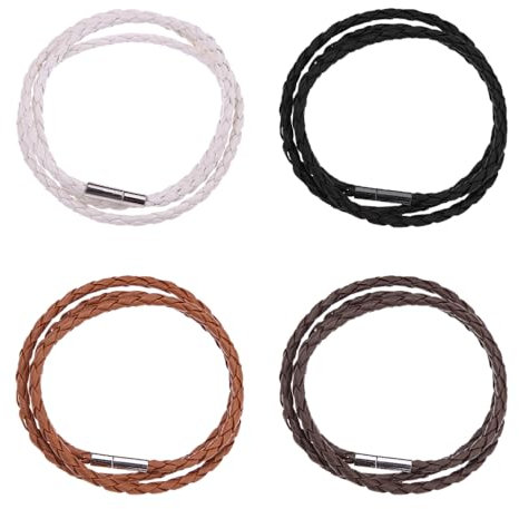 TRKETK 4 Stück Leder Armband Geflochten Wickelarmband Geflochtenes Lederarmband mit Legierungsschnalle Unisex Lederarmband Geeignet als Armbandgeschenk für Männer und Frauen