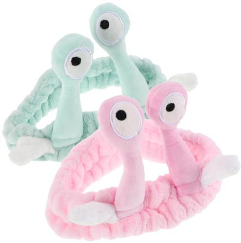 Sosoport 2stücke Schneckendesign Stirnbänder Für Mädchen Hautpflege Stirnband Elastisches Haarband Süße Kopfschmuck Für Gesichtswäsche Und