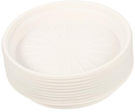 Yardwe Sottovasi per Piante Rotondi 10 Pezzi in Plastica Bianca per Vaso