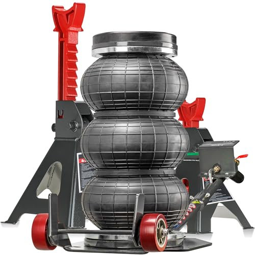 STIX Cric ad aria compressa 4T con supporto – Set cric ideale per officine e cambio pneumatici, carico di 4 tonnellate, durevole e robusto