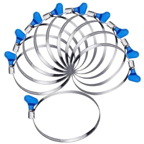Giwnhvx 20 Pcs 4 Inch Key Hose Clamp Thumb Screw Key Adjustable Pipe Clamp Stainless Steel