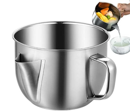 Barattolo del filtro 'olio, separatore di zuppa di grasso - separatore di olio in acciaio inossidabile - pentola in metallo da 1,2 -l, barattolo di olio antidolico per la casa, il