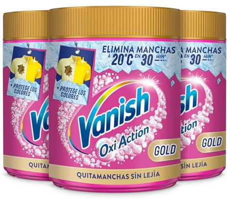 Vanish Oxi Action Gold Quitamanchas Multibeneficio para la ropa, Elimina Olores y Evita Desteñidos, en Polvo, sin Lejía, 1,2kg