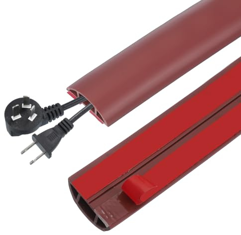 PATIKIL Protezioni per Cavi a Pavimento 3 cm x 1 Metro, Nascondicavo Autoadesivo Canalina Passacavi Adesiva Canalina Passacavi Muro Per Uffici Mostre, Rosso