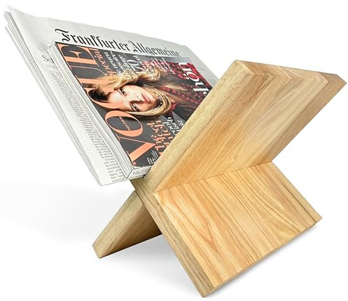 Zeitungsständer modern aus Massivholz | Zeitschriftensammler | Zeitschriftenhalter | Zeitungsständer Holz | Magazinhalter & Zeitungskorb | Zeitschriften Aufbewahrung (Natur)