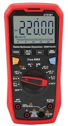 Multimetro Digitale, Multimetri digitali professionali, voltmetro da 1000 V, tester for condensatori, multimetro for autoveicoli a vero valore efficace.(61E Plus)