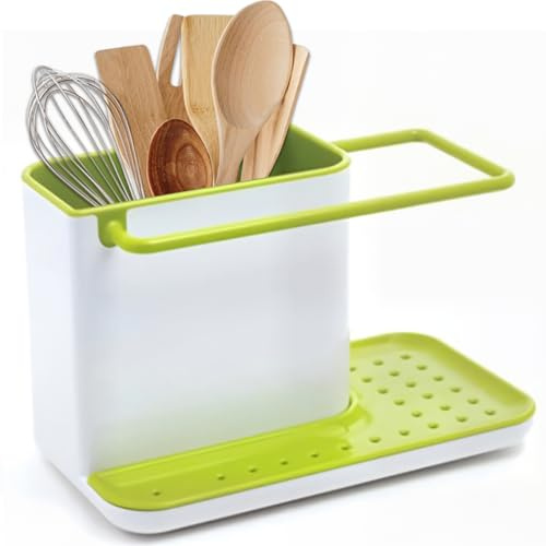 UOSIWYA Spülbecken Organizer, Sink Waschbecken Organizer Küche Schwammhalter Spülbecken mit Ablaufwanne Spülorganizer Spültuchhalter für Spülmittel Küchenutensilien Schwamm Bürste