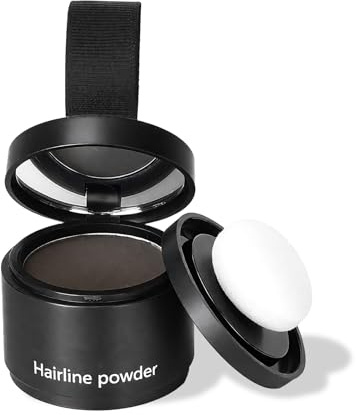 Polvere di raddrizzamento 4 g, correttore per capelli per donne e uomini, trucco per capelli impermeabile per raddrizzare l'attaccatura dei capelli, copertura grigia per 48 ore in polvere (nero)