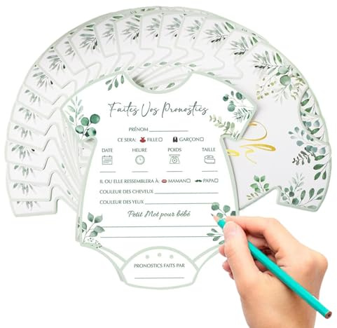 Xistuoz Tarjetas de predicción para bebés, divertidas tarjetas de actividad interactivas, kit de género neutro con deseos divertidos para niños y niñas, fiestas de participación de invitados