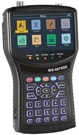 Buscador de señal medidor satélite Espectro WS-6979SE DVB-S2 T2 DVB-C H.265 (10 bits) Alta sensibilidad