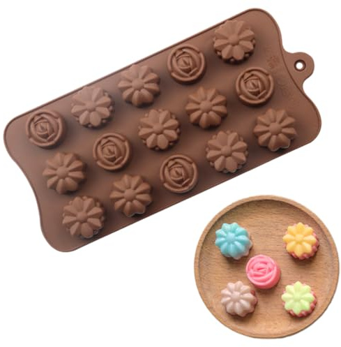 YUVKIN Molde de Chocolate de Silicona Antiadherente, 1 Pieza, Moldes Chocolate 3D, Molde Silicona Chocolate para Bombones y Tabletas, Molde de Silicona para Hornear