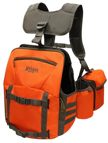 MYDAYS Upland Bird Vest Backpack, Hunting Tactical Vest with Game Pouch and Pockets for Outdoor Bird Hunting (Style B)
