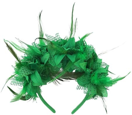 Karneval Kopfschmuck Retro Fascinator Feder Haarreif für St. Patricks Day Karneval Cocktail Hochzeit Tee-Party Accessoires(Grün)