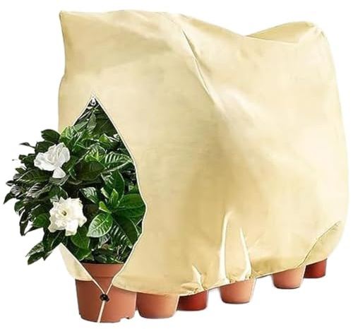 Opatiny Pflanzenabdeckungen mit Reißverschluss und Kordelzug, 80 g, atmungsaktiv, wasserdicht, Frostschutz für Pflanzen, Sträucher, Rosen, Gemüse, Wintergartenabdeckung (30 x 25 x 4 cm)