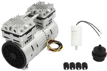 Motor de repuesto del compresor de aire, 800W 1400RPM puro aceite de cobre libre bomba de vacío portátil silencioso compresor de aire eléctrico cabeza de la bomba para alimentos, uso médico e