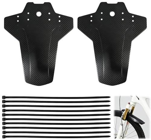 Nexaflow Guardabarros MTB de Fibra de Carbono para Bicicletas de Montaña, Set de 2 Piezas Universales, Ajustables y Duraderos, Compatibles con Ruedas de 20, 24, 26, 27.5 y 29 Pulgadas
