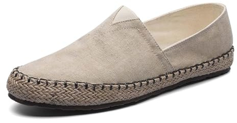 Generisch Chaussures d'été en Lin tressé pour Hommes, Chaussures de pêcheur légères et Respirantes Old North, Chaussures décontractées en Toile pour Hommes