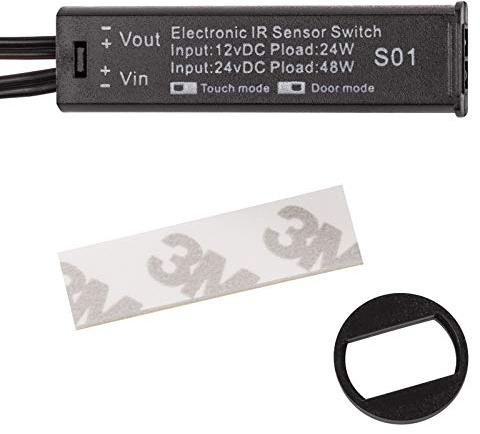 1 x Mini Sensore Integrati SO1 Nero Azionamento al Movimento di Porta o Mano, Distanza Azionamento 3-5 cm