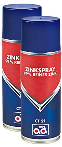 AD Chemie 2X Zink-Spray Ct 21 400ml Aerosoldose Spraydose Spray Auto Zink Lackspray Rostschutz Rost Zinkspray Karosserie Grundierung Hitzebeständig Bremsen Rostumwandler 41619057