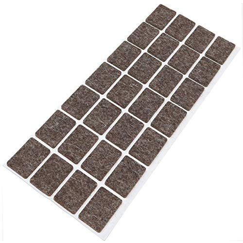 Adsamm® / 28 x Wollfilz-Möbelgleiter | 20x30 mm/Melange-Braun Natur/Rechteckig / 3 mm Starke Selbstklebende weiche Filzgleiter aus Naturfilz