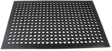 SrS Rugs® Rubber Mats Outdoor Entrance Non Slip Anti Fatigue Drainage Holes (Rubber Rings, 80cm x 120cm)