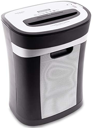 Duronic PS581 Destructora trituradora de Papel con microcorte para Máx. Seguridad | De 19L y 530W | Garantiza cumplimiento de LOPD y tritura 12 Hojas A4 dobladas | Papelera para Escritorio y Oficina