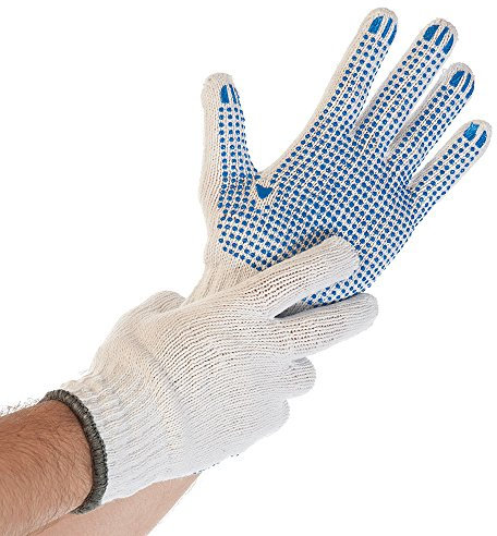 Hygostar BW-Polyester-Strickhandschuh STRUCTA I weiß, einseitig Noppen, Größe XXL