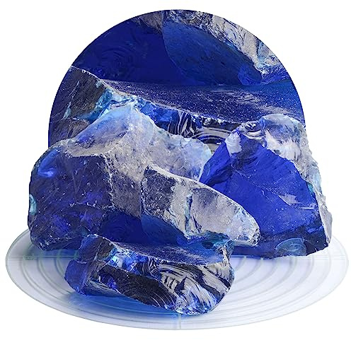 Schicker Mineral Glassteine kobaltblau 10 kg 60-120 mm, Gabionensteine | Zur Befüllung von Gabionen, Dekosteine, zur Gartendeko, Glasbruch, praktisch verwitterungsfrei, aus recyceltem Glas, Garten